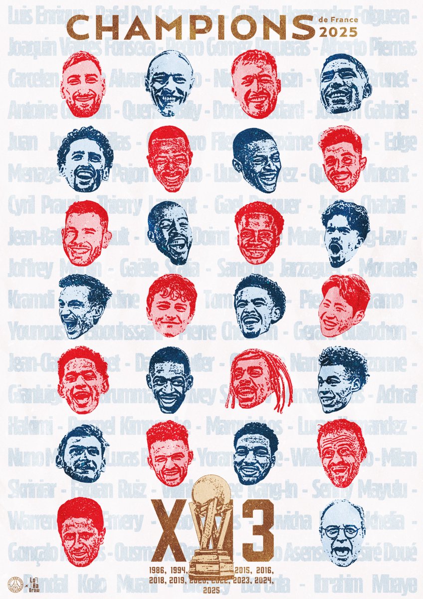 psg_updates011's tweet photo. • L’heure de ressortir ce joli petit visuel pour fêtez la célébration du 13e titres de Champion de France du plus grand club de l’hexagone !! 🏆❤️💙

[🎨: @LoHaDraw]

#PSG | #Ligue1 https://t.co/fMasobBSb1