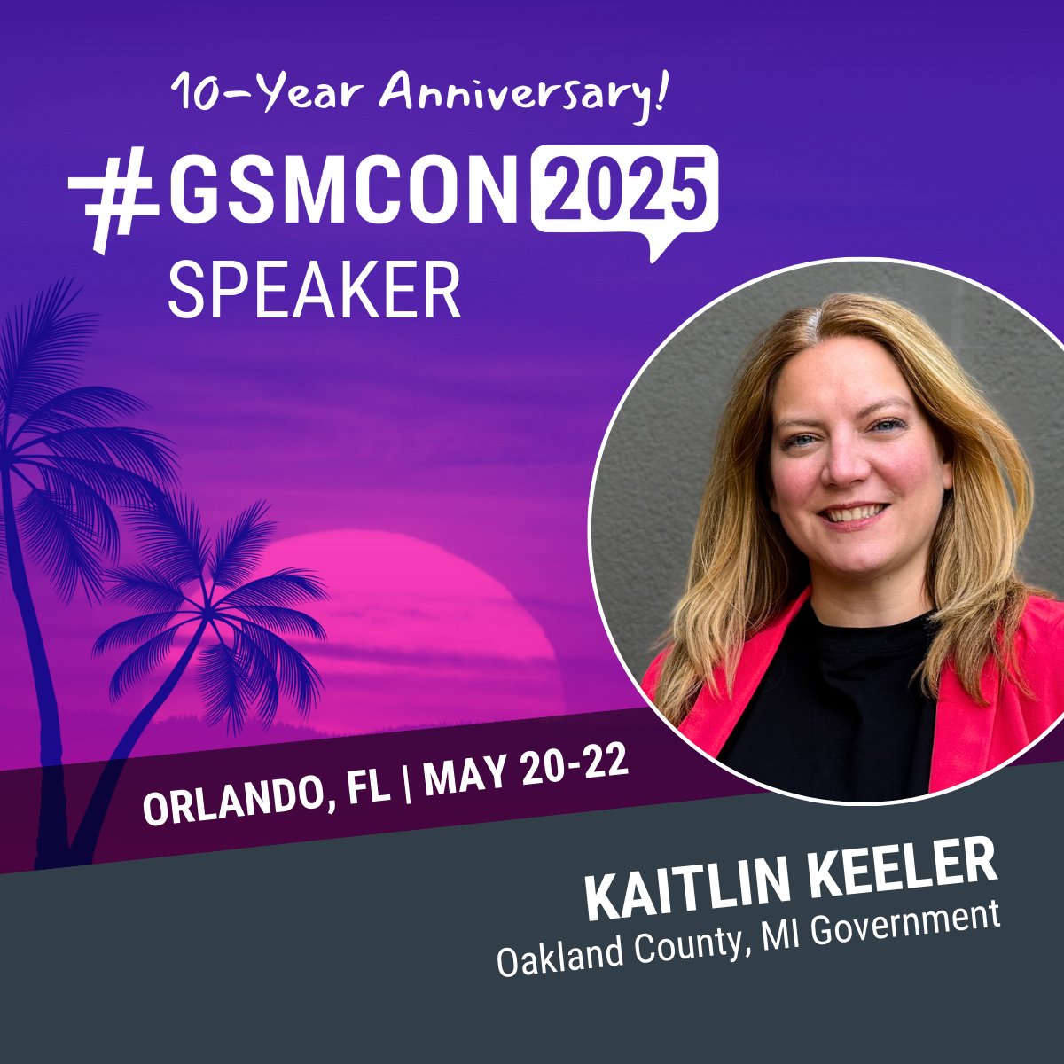 Excited to present at #GSMCON2025 on 'Accessible &amp; Inclusive #SocialMedia Strategies for Government Agencies' with
<a href="/OakGov/">Oakland County</a>'s Chief DEI Officer Harry Weaver next week.   Check out our #SocialGov session at 10:15am on Tues. May 20 of the agenda: governmentsocialmedia.com/gsmcon-schedule