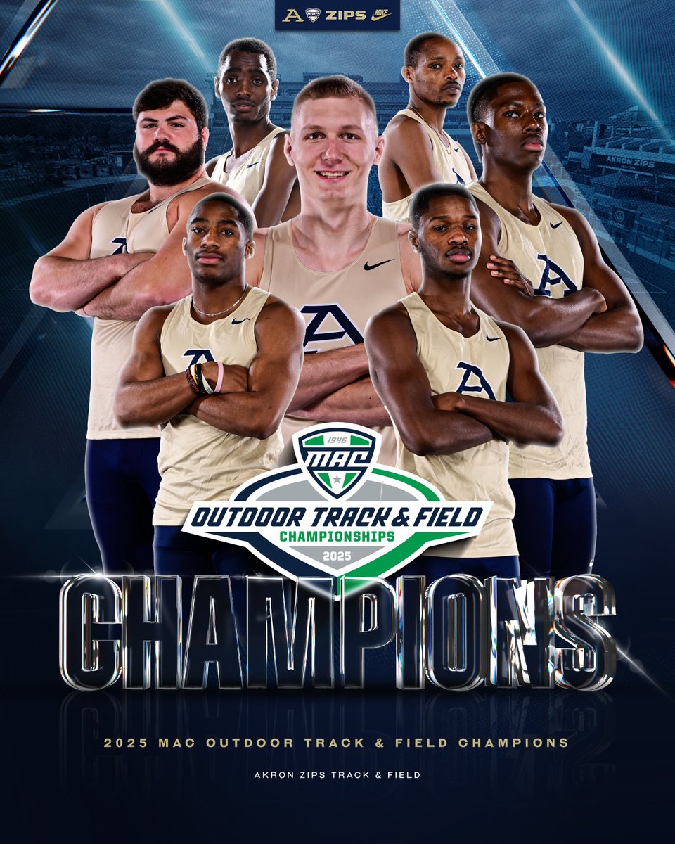 👏 Congrats to <a href="/ZipsTFCC/">Akron Zips Track/CC</a> on BACK-TO-BACK-TO-BACK <a href="/MACSports/">MACtion</a> Outdoor Men's Track and Field Championships as <a href="/ZipsTFCC/">Akron Zips Track/CC</a> captures its 11th outdoor league title

#GoZips | <a href="/ZipsTFCC/">Akron Zips Track/CC</a> 🦘