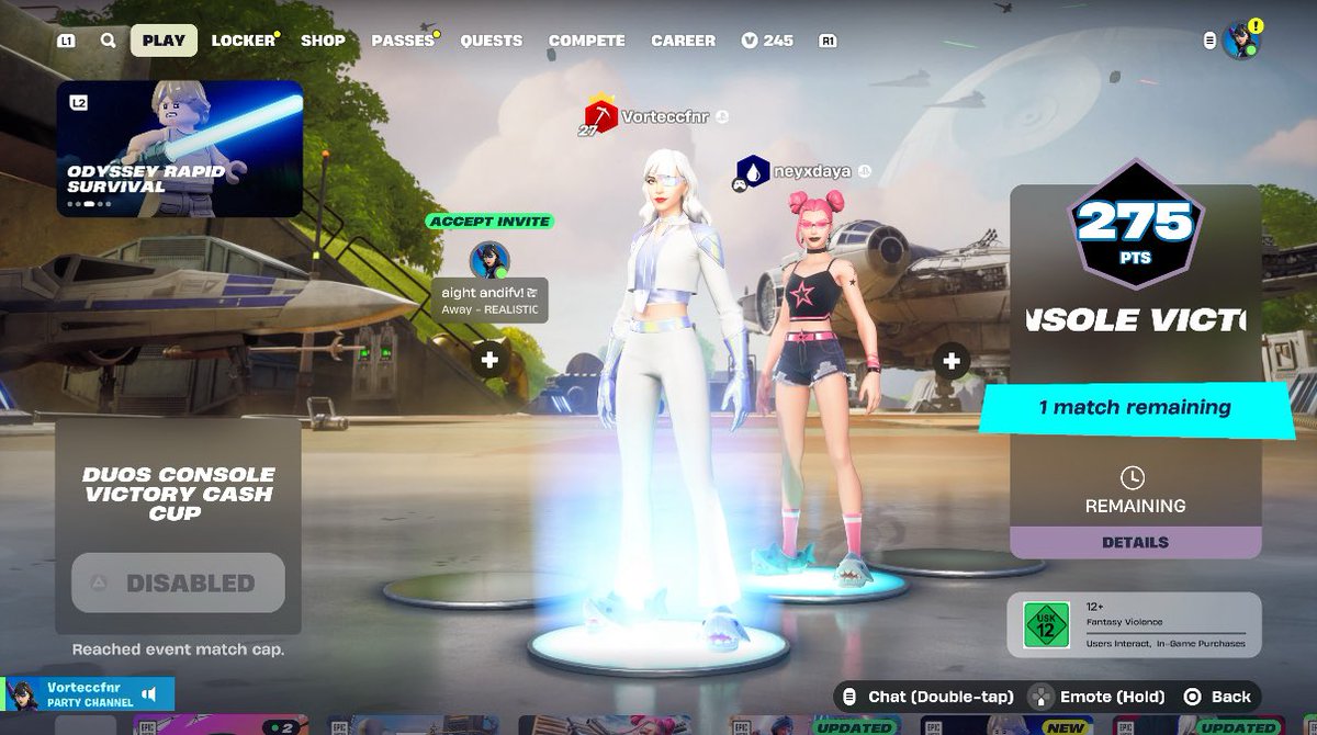 Qualed Nac  Duo Console Victory Finals W/<a href="/neyxfnbr/">Neyx</a> 

<a href="/RegginEsports/">RGN E-Sports</a>