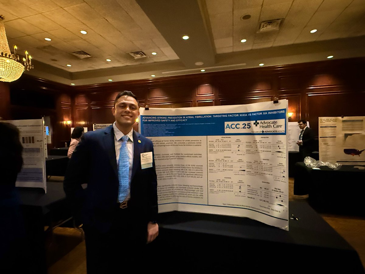 WaliaHemank's tweet photo. Grateful for the opportunity to present and learn from peers at ACC-IL’25. Inspired by the cardiology giants in the room including Dr Yancy @NMHheartdoc. Thank you so much Dr Freed for organising this wonderful event. Its a great place for aspiring cardiologists like myself. https://t.co/hV8Mk8IQzj