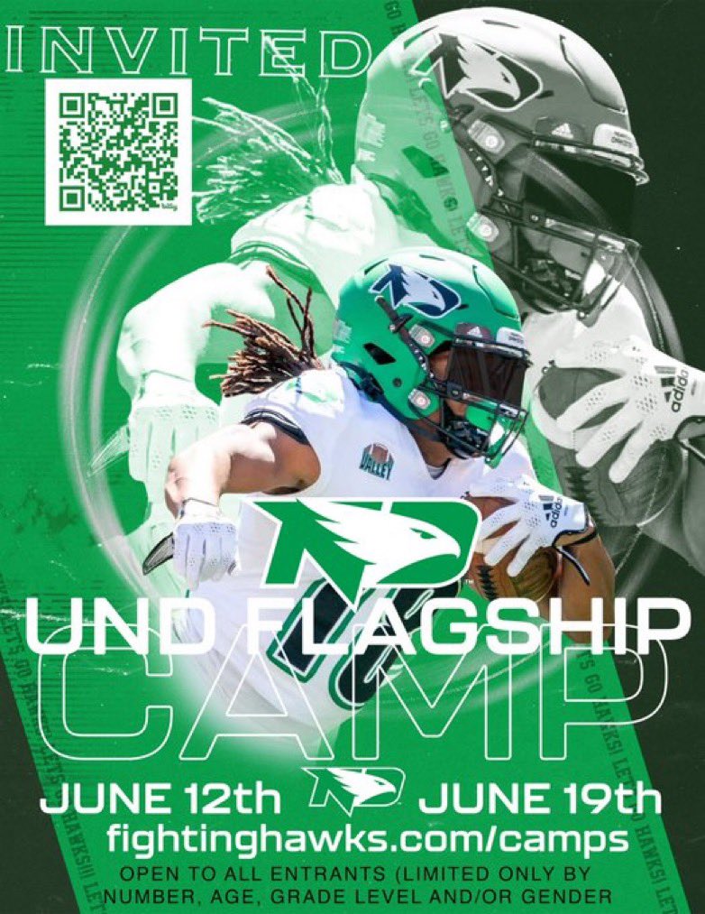 Thank you <a href="/IsaacFruechte14/">Isaac Fruechte</a> for the camp invite! <a href="/UNDfootball/">North Dakota Football</a>