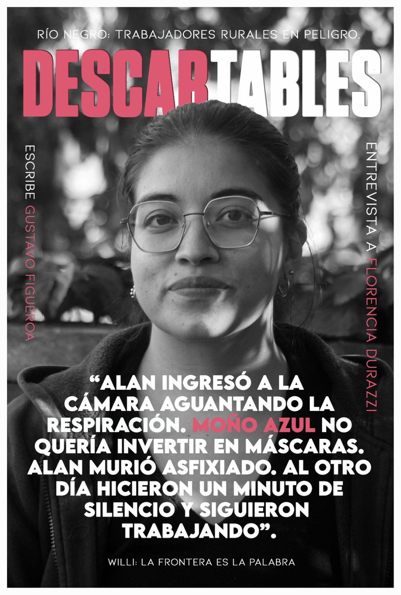 ☢️ Aguantar la respiración: la trampa de Moño Azul.

Alan Riquelme: la historia de un trabajador temporario 🍎 que murió asfixiado dentro de una cámara de atmósfera controlada.

Entrevista 🎙️ a Florencia Durazzi.
 
Por ✍️ Gustavo Figueroa 

Nota 📇 : wp.me/pd1X6P-rv