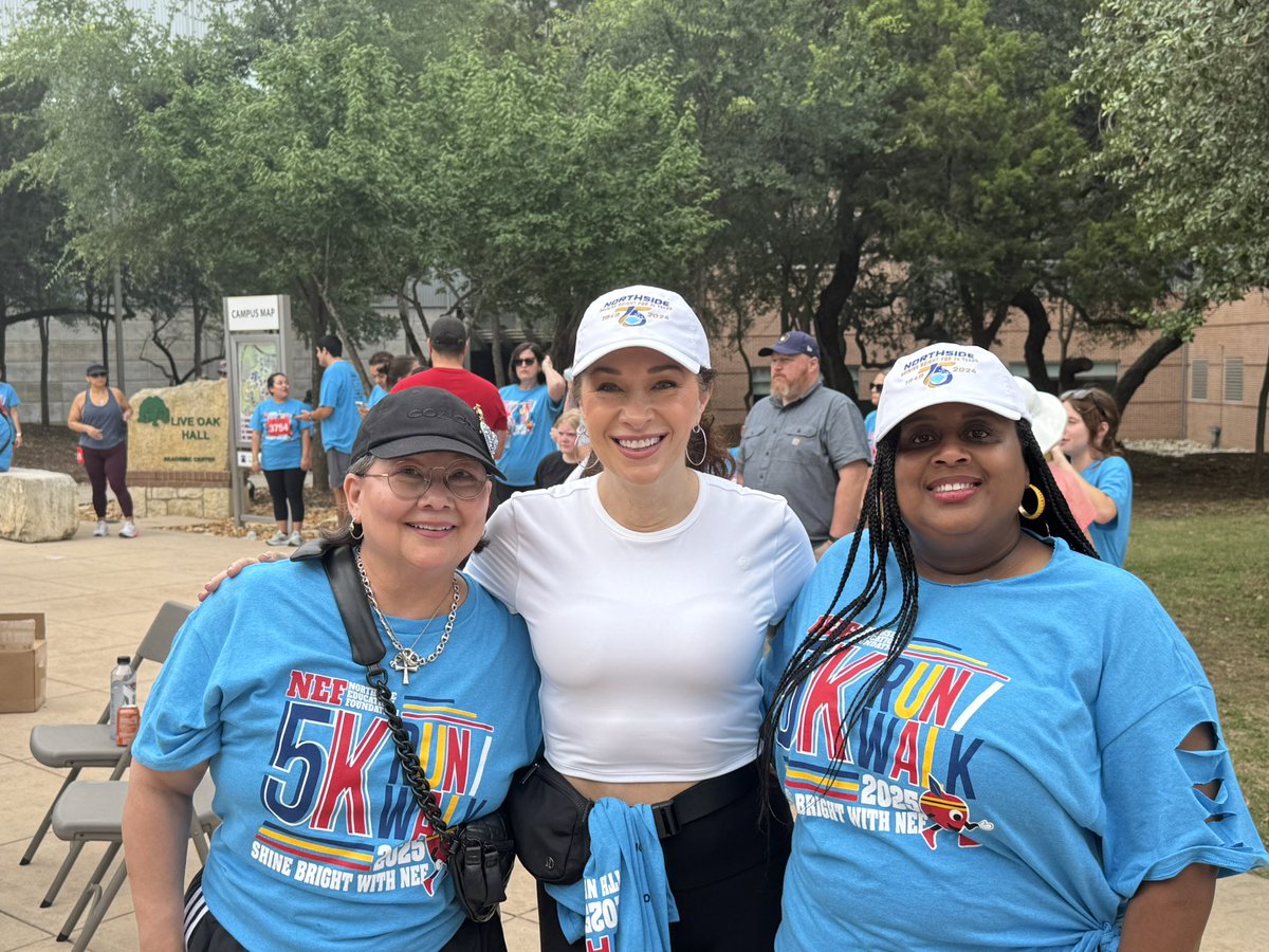 adrianag62's tweet photo. How many ways can you style the @NISD #NEF5K t-shirt?  Leave it to the admin team to show up and show out! Love @Valat1 and @SandiBonnett! We had a blast at the event! @nisdnef https://t.co/iiAiGP4c2r