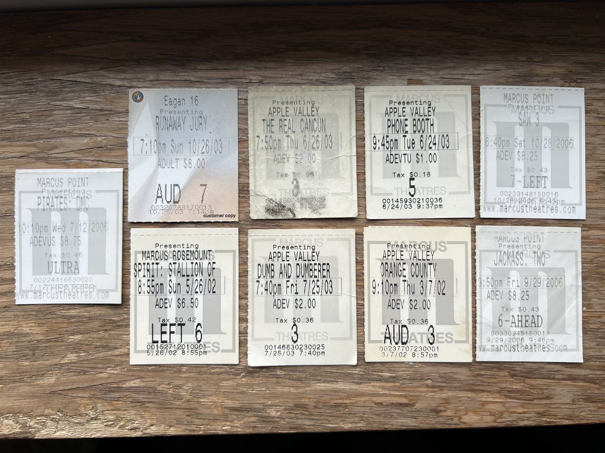 xrs54's tweet photo. Little Spring cleaning and came across some old movie stubs 🍿 https://t.co/vcgx32f4Hs