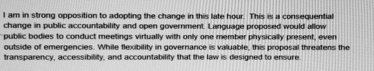 My first paragraph in communication today to Chair's Klevorn and Nash (House) when I heard today, Senate position of gutting Open Meeting Law will be up for possible adoption.  House has no position! #mnleg
