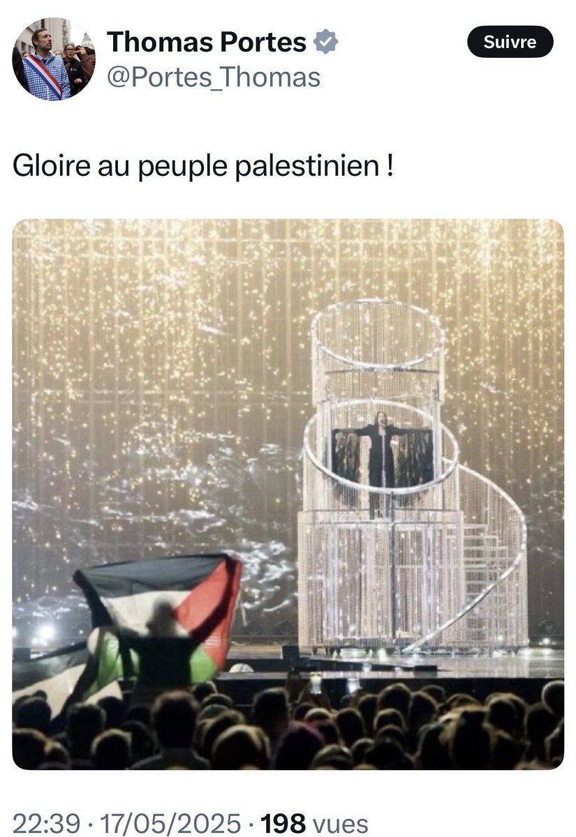 APchris06's tweet photo. ❗️Il faut être une sacrée immondice pour s'en prendre à une jeune chanteuse israélienne qui a survécu à l'attaque terroriste islamiste du #7oct en se cachant sous des cadavres
Quand Portes fait un dîner de con, il mange tout seul.
Ceci est un député français⬇️
#Eurovision2025 https://t.co/NKI3B9eLkJ