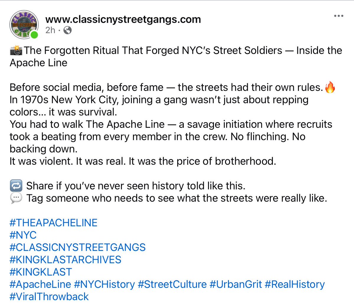 kingklast's tweet photo. ๐ธThe Forgotten Ritual That Forged NYCโs Street Soldiers โ Inside the Apache Line
#THEAPACHELINE
#NYC
#CLASSICNYSTREETGANGS
#KINGKLASTARCHIVES
#KINGKLAST
#ApacheLine #NYCHistory #StreetCulture #UrbanGrit #RealHistory #ViralThrowback https://t.co/tA7wPz5p4P