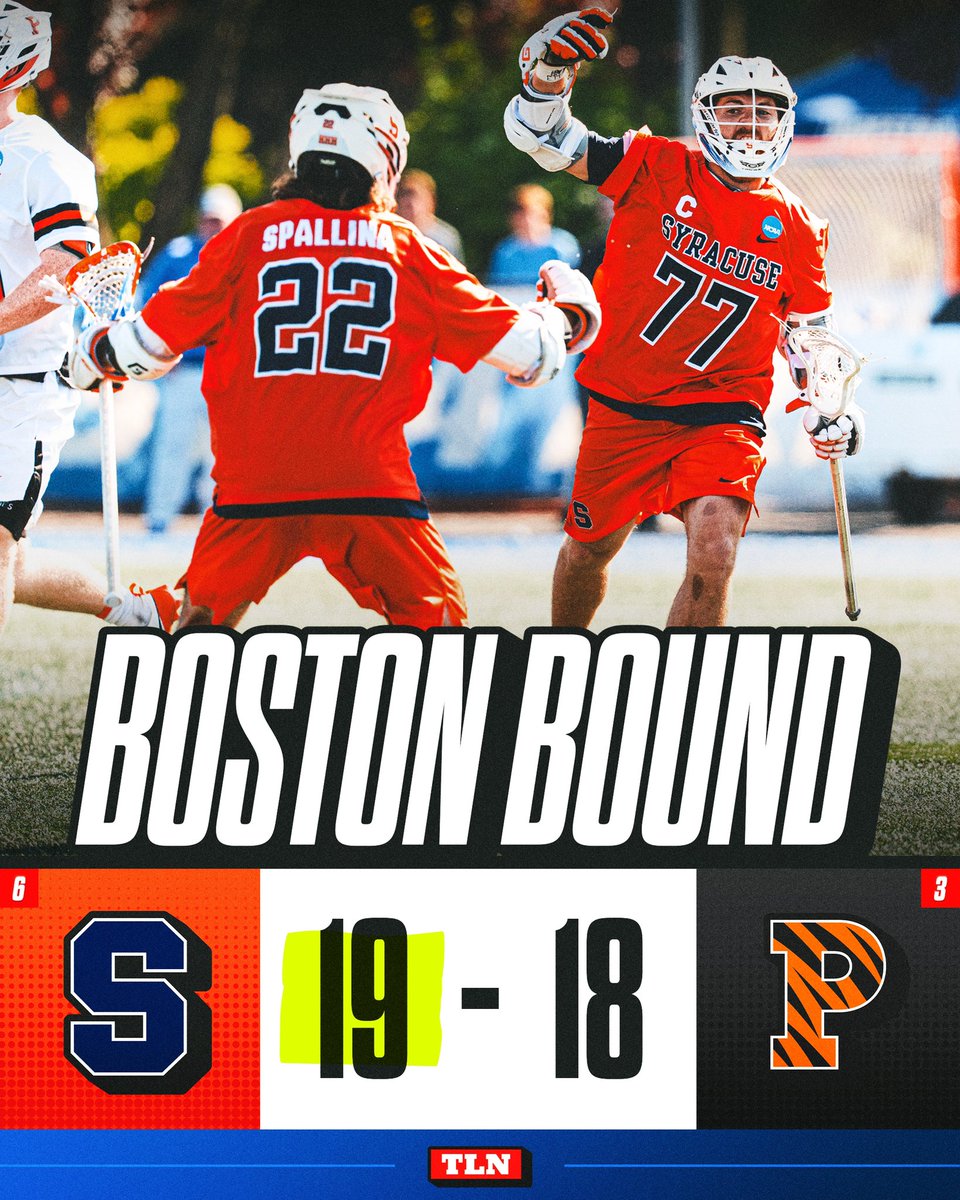 TLN 🥍 (@lacrossenetwork) on Twitter photo SYRACUSE IS GOING TO CHAMPIONSHIP WEEKEND FOR THE FIRST TIME SINCE 2013 ‼️🍊
<a href="/CuseMLAX/">Syracuse Men’s Lacrosse</a> proves to everyone that they are BACK… defeating a very talented <a href="/TigerLacrosse/">Princeton Men's Lacrosse</a> team in an impressive offensive battle SYRACUSE IS GOING TO CHAMPIONSHIP WEEKEND FOR THE FIRST TIME SINCE 2013 ‼️🍊
<a href="/CuseMLAX/">Syracuse Men’s Lacrosse</a> proves to everyone that they are BACK… defeating a very talented <a href="/TigerLacrosse/">Princeton Men's Lacrosse</a> team in an impressive offensive battle