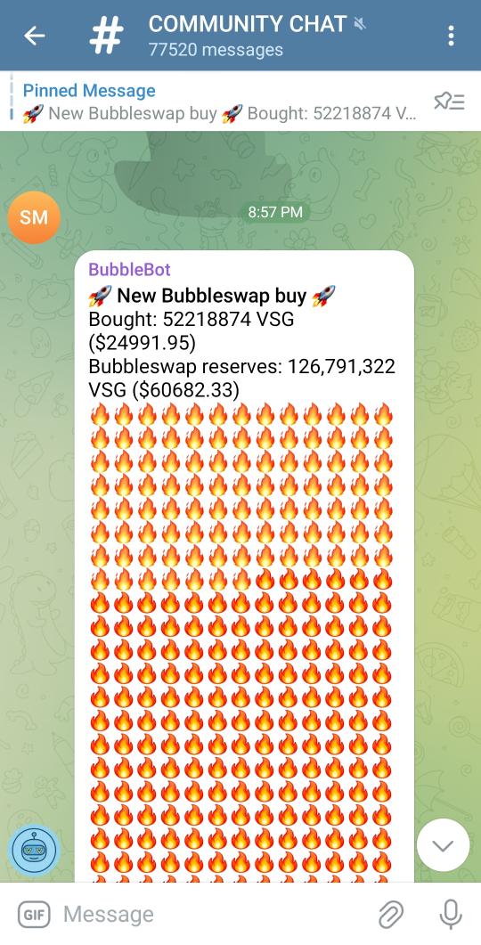 VECTOR SMART CHAIN (@vscchain) on Twitter photo <a href="/bubbleswapvsg/">BubbleSwap</a> buys are starting to hot up. $25k buy of $VSG 👀
Welcome to the community.
Bubbleswap.exchange powering the easy way onto #VSC
#VSC #VSG #ONBOARD #BUBBLESWAP <a href="/bubbleswapvsg/">BubbleSwap</a> buys are starting to hot up. $25k buy of $VSG 👀
Welcome to the community.
Bubbleswap.exchange powering the easy way onto #VSC
#VSC #VSG #ONBOARD #BUBBLESWAP