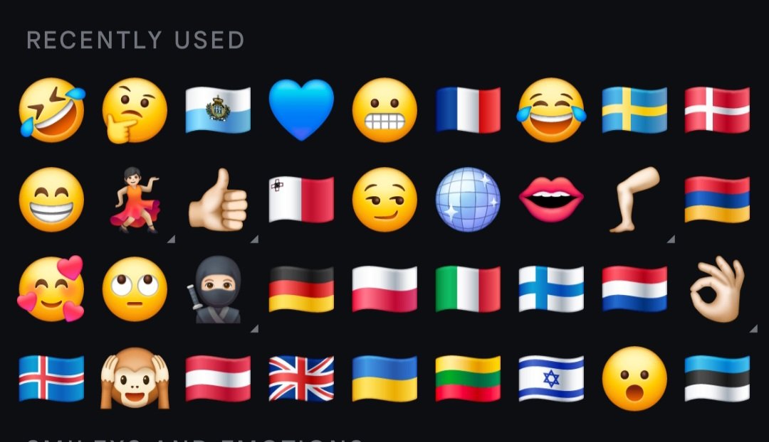Ah Eurovision, when my emojis are full of flags 🤣 #Eurovision #ESC2025 #flags #europe #emoji