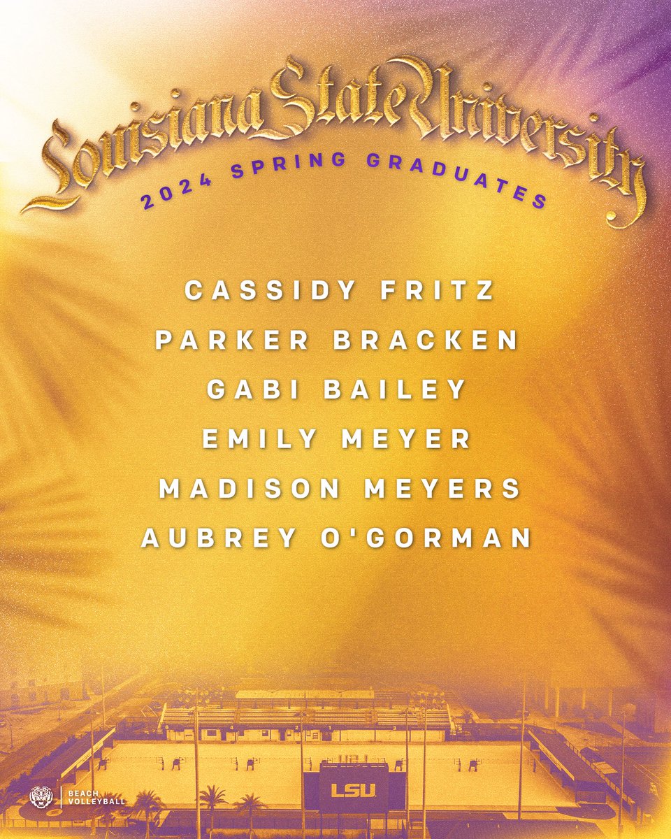 LSUBeachVB's tweet image. PROUD💛💜
Congrats to our Sandy Tigs earning their degrees this weekend!