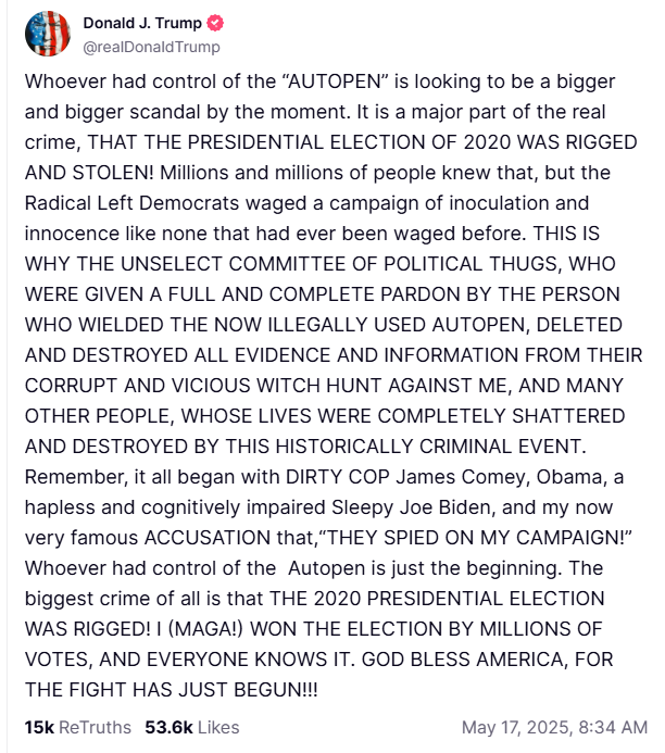 LiveONE_TV's tweet image. A bigger and bigger scandal by the moment. 
President Trump

AUTOPEN is trending. 

#PresidentTrump #AUTOPENGATE #autopen