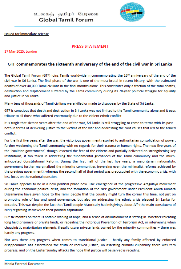 Global Tamil Forum tweet media