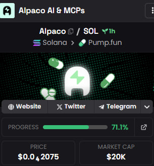 Duke_AW's tweet photo. Utility on $SOL

$Alpaco, Alpaco AI &amp; MCPs
@AlpacoAI

The Ultimate All-in-One Analysis and Info Platform

ca: 8gJAaxa5YkrDpXRF6qw1fHW5nxM8sCUkQ9WfXasgpump

✅ https://t.co/eaEHSHnSvE
✅ https://t.co/Mx6qCU1Y4u
✅ https://t.co/ZO3BOgJe8W

chart : https://t.co/ZRTywMuiYW https://t.co/bF5SuINrb1