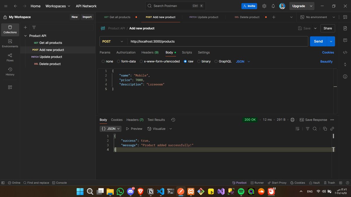 eldeeb0x's tweet image. #day31 in Javascript &amp;amp; Node.js - Created Simple CRUD API