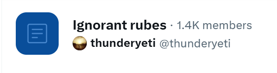 Vixen95Trish's tweet image. Neither ignorant nor a rube.
Another #Instablock for these crazy leftie lists.