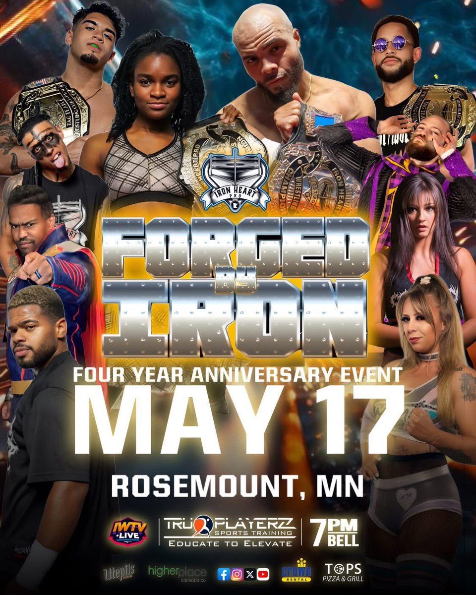 Anniversaries call for something crazy! 
<a href="/IronHeartPro/">Iron Heart Pro</a> 

Rosemount MN Streaming Live on <a href="/indiewrestling/">IWTV</a>