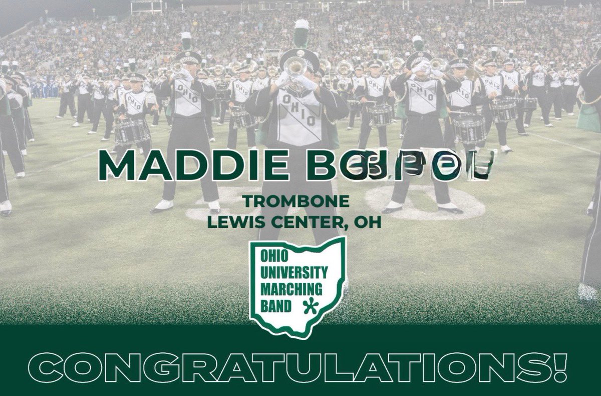 Congratulations to band members Maddie B. and Ellie R. on making <a href="/ohiou/">Ohio University</a> <a href="/marching110/">Marching 110</a> for the Fall of 2025! #PioneerPride🧡💙