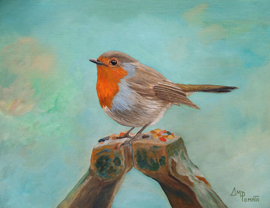 This is my new painting, "Morning Robin".
