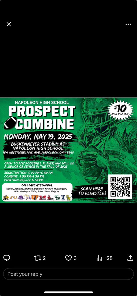 COREY BOBBS (@bobbscorey) on Twitter photo I will be attending the black swamp football camp!! Can’t wait to compete!
<a href="/ClayCoachO/">Dave Ostrander</a> <a href="/CoachSibb/">Tyler Sibbersen</a> <a href="/CoachSchreibs81/">Charlie</a> <a href="/jbes148/">Jim Besgrove</a> <a href="/CHS_EaglesFB/">Clay Eagles Football</a> I will be attending the black swamp football camp!! Can’t wait to compete!
<a href="/ClayCoachO/">Dave Ostrander</a> <a href="/CoachSibb/">Tyler Sibbersen</a> <a href="/CoachSchreibs81/">Charlie</a> <a href="/jbes148/">Jim Besgrove</a> <a href="/CHS_EaglesFB/">Clay Eagles Football</a>