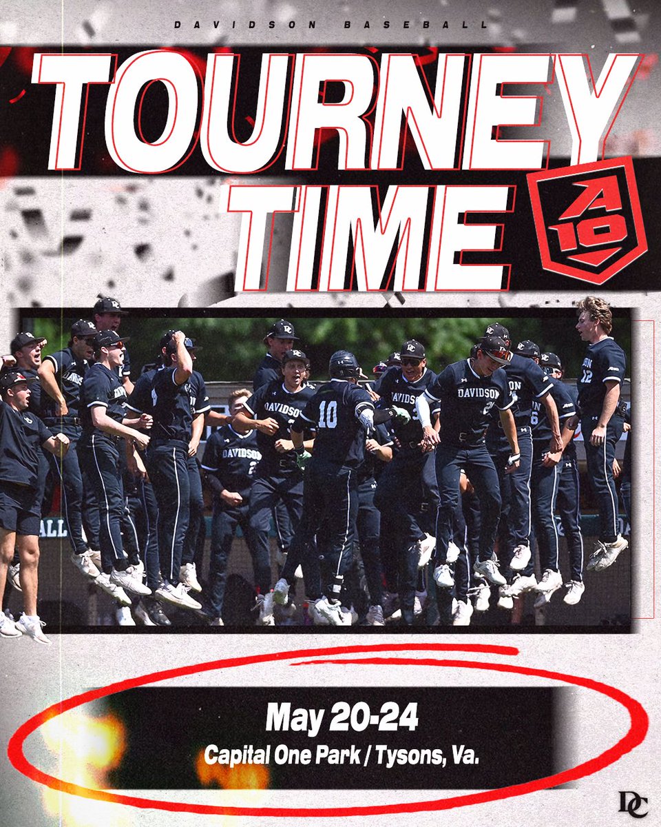 Davidson Baseball (@davidsonbase) on Twitter photo The 'Cats have secured the No. 4 seed in next week's <a href="/atlantic10/">Atlantic 10 Conference</a> Tournament and will face No. 5 Saint Joseph's in the event's first game (11 a.m., Tuesday)
๐Capital One Park, Tysons, Va.
๐บ ESPN+ The 'Cats have secured the No. 4 seed in next week's <a href="/atlantic10/">Atlantic 10 Conference</a> Tournament and will face No. 5 Saint Joseph's in the event's first game (11 a.m., Tuesday)
๐Capital One Park, Tysons, Va.
๐บ ESPN+