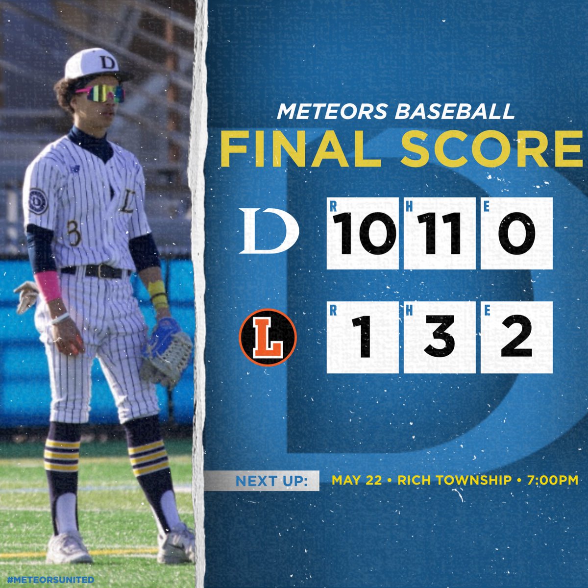 Meteors complete the sweep of Leo! Eli Ramirez, Daniel Rocha, Oisin Curry and Niko Ruiz all had 2 hits. Rocha collected 3 RBI’s on the day, Ruiz added 2 RBI’s.

On the mound Francisco Rodriguez pitched a complete game striking out 15 batters in the win!
