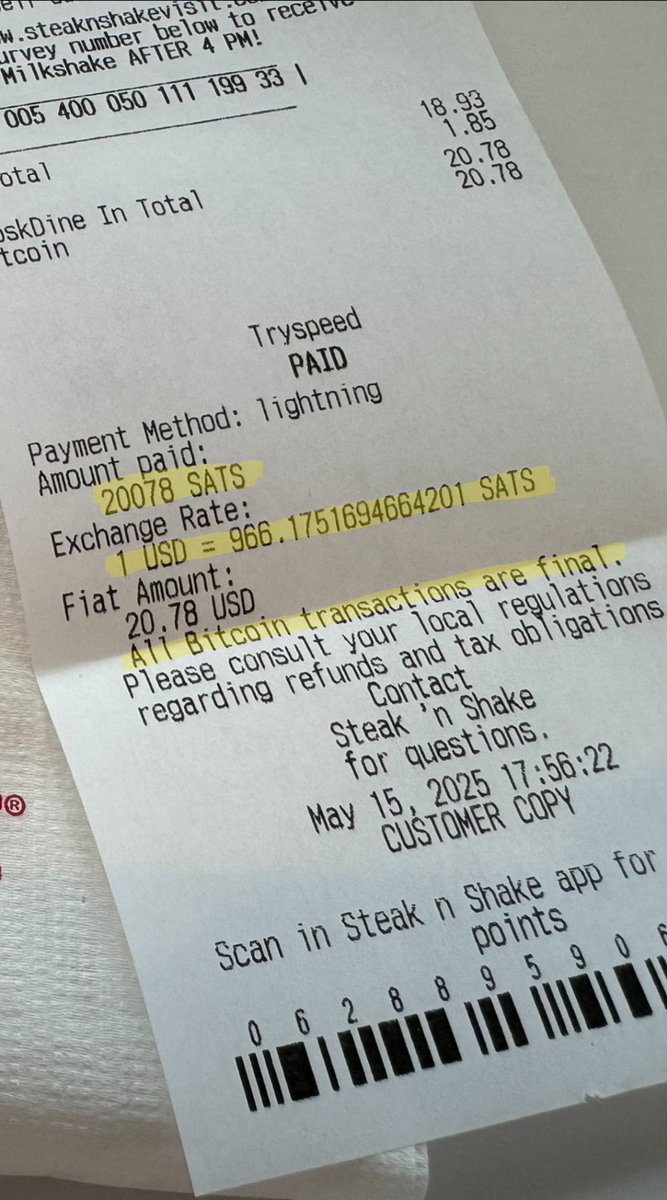 BitcoinErrorLog's tweet image. This is so confusing...
Payment method: "lightning"
966.1751684664201 SATS per dollar?!
wut