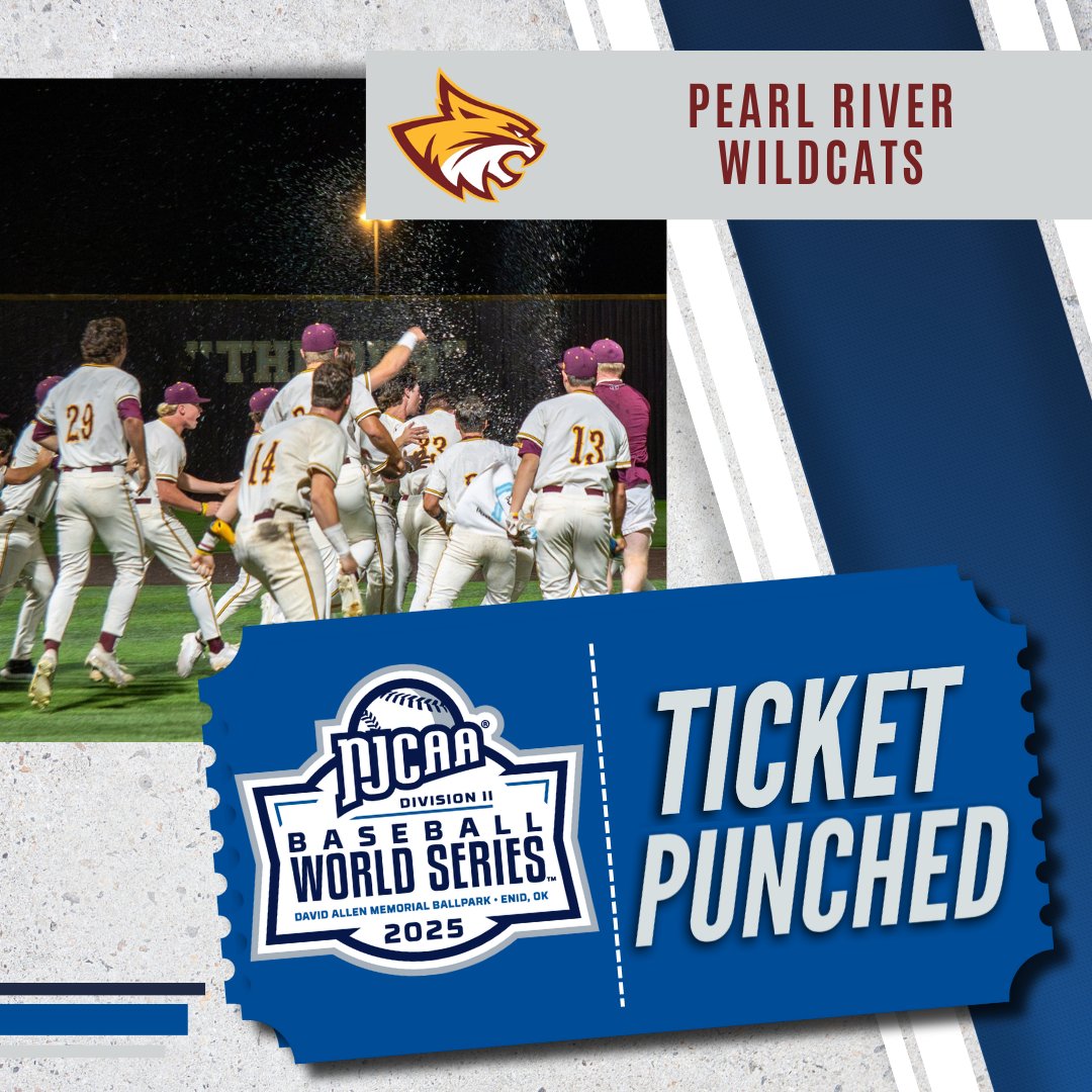 🎊 The Wildcats are bringing the energy to Enid!

Pearl River advances to the 2025 #NJCAABaseball DII World Series with a win in the Gulf District Championship.

njcaa.org/sports/bsb/202…