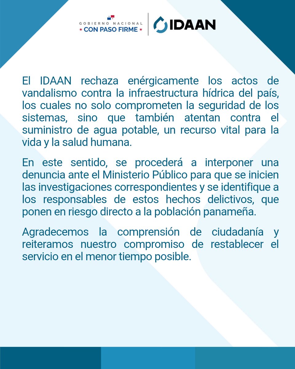 informatpanama's tweet image. #InformatPanamá La planta potabilizadora de Chilibre reducirá sus operaciones al 50% a partir de hoy sábado 17 de mayo desde las 9:00 PM hasta las 6:00 AM del domingo 18 de mayo.
En este período de realizará una reparación de emergencia en una tubería que fue vandalizada👇