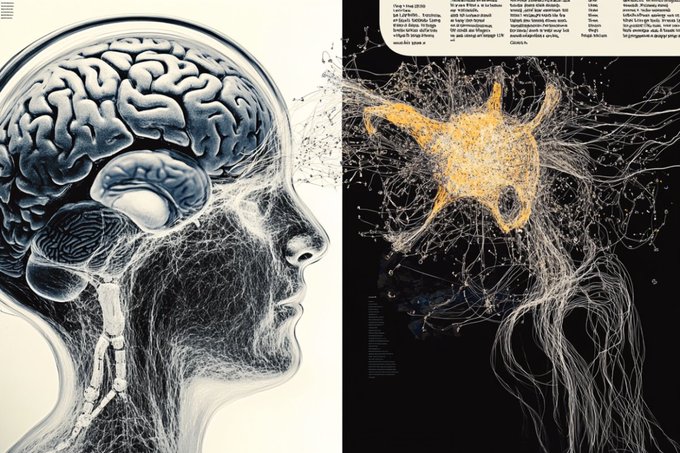 This shows a brain and neurons.