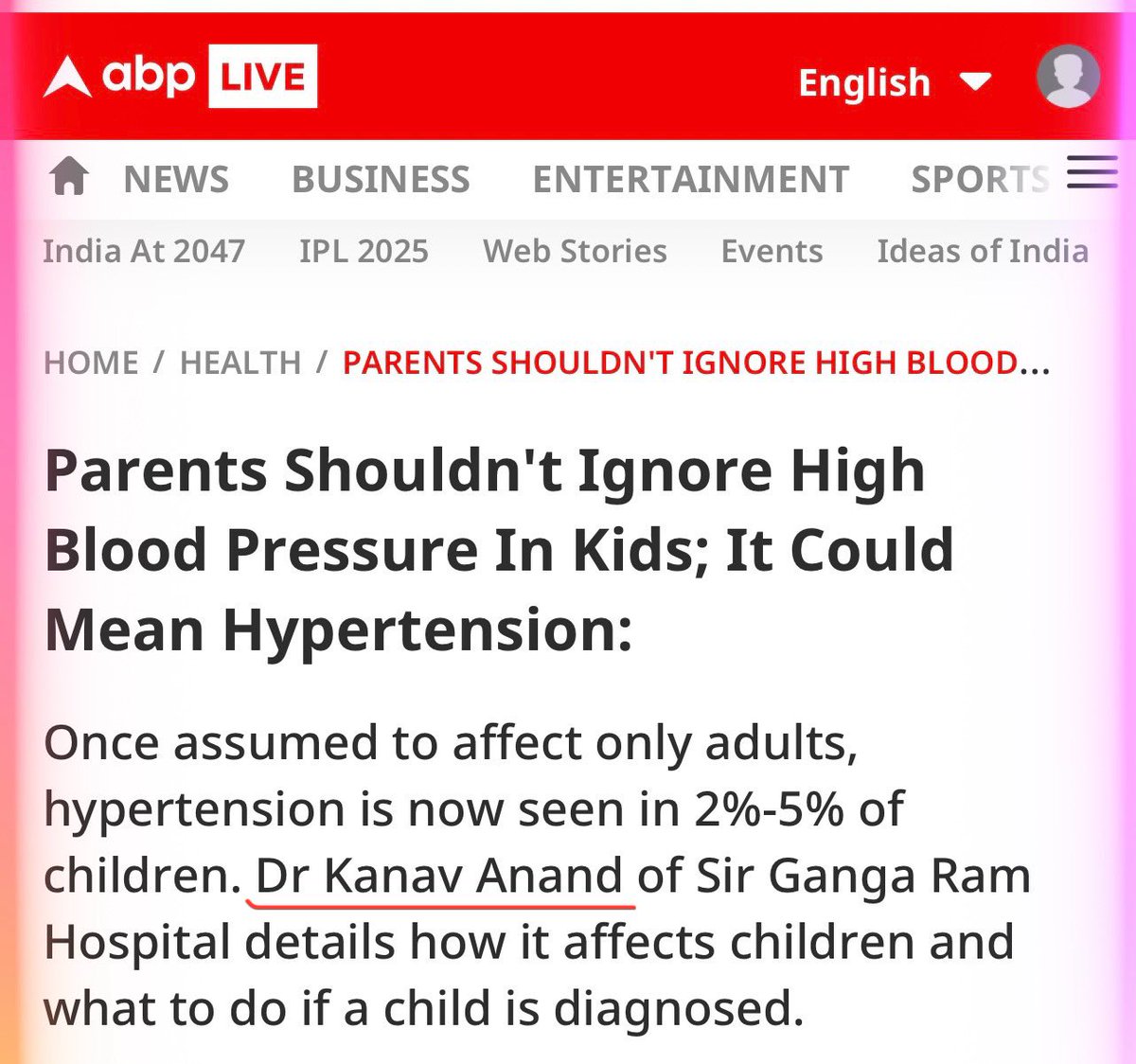 Dr. Kanav Anand (@dr_kanav_anand) on Twitter photo Awareness initiative on the occasion of World Hypertension Day. 'Do get your child’s BP checked, hypertension can occur in children too’. <a href="/sgrhindia/">Sir Ganga Ram Hospital</a> <a href="/abplive/">ABP LIVE</a> <a href="/Vasuragh/">Vasundhara Raghavan</a> Awareness initiative on the occasion of World Hypertension Day. 'Do get your child’s BP checked, hypertension can occur in children too’. <a href="/sgrhindia/">Sir Ganga Ram Hospital</a> <a href="/abplive/">ABP LIVE</a> <a href="/Vasuragh/">Vasundhara Raghavan</a>