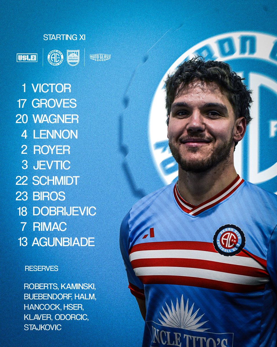 Starting XI vs <a href="/SteelCityFC/">Steel City FC</a> 

Presented by Auto Glass Squad

#ItTakesACity #LetsGo330