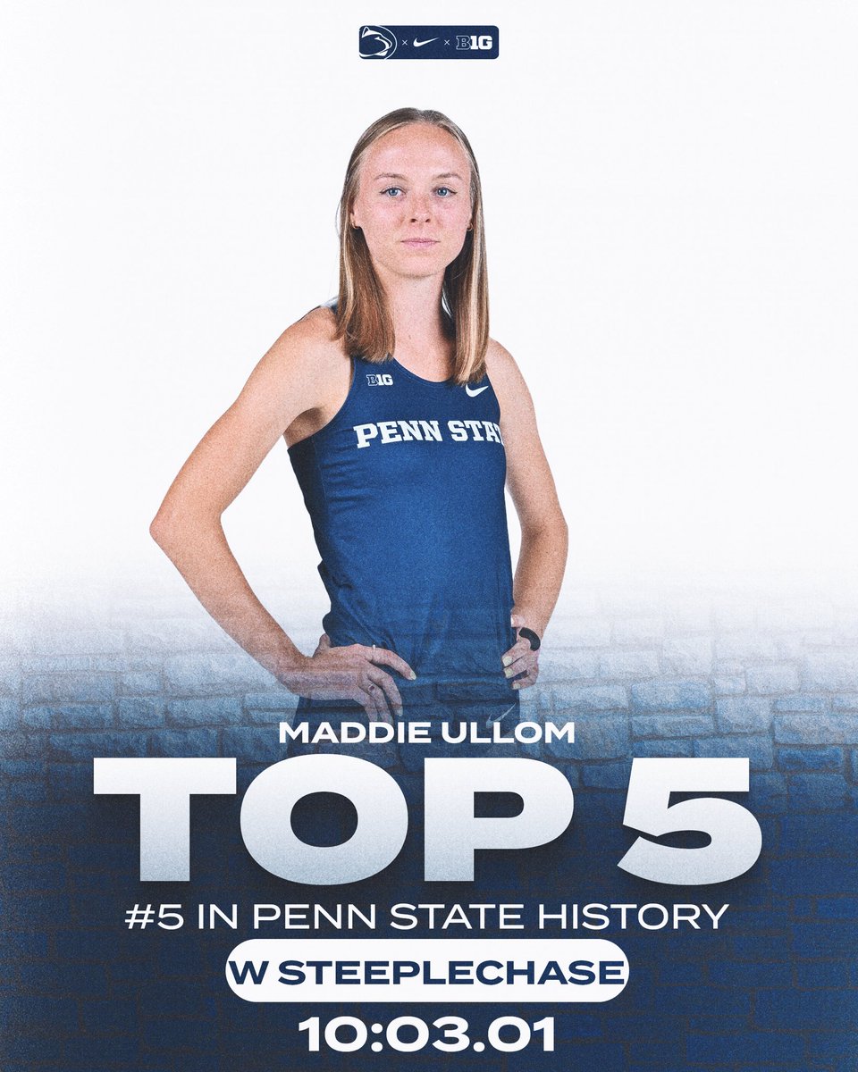 A B1G time mark 💥

Maddie Ullom’s 10:03.01 finish in the 3,000-meter steeplechase moved her up to the No. 5 spot on the all-time list! 

#WeAre | #PSUTF | #B1GTF