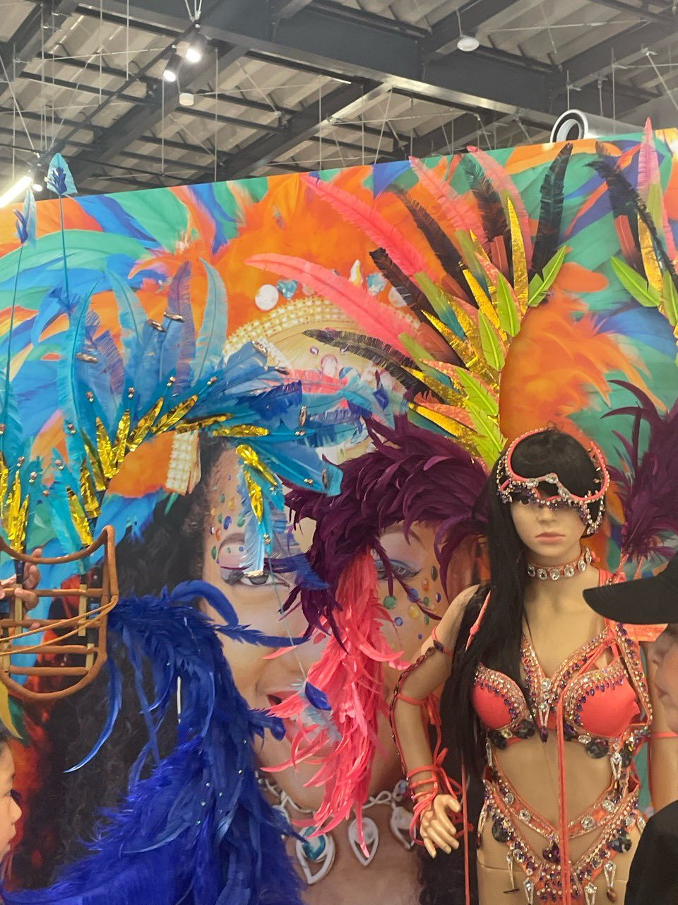 お得なカーニバル衣装 青と紫の羽根のビーズ装飾 お得なカーニバル衣装 青と紫の羽根のビーズ装飾コスチューム