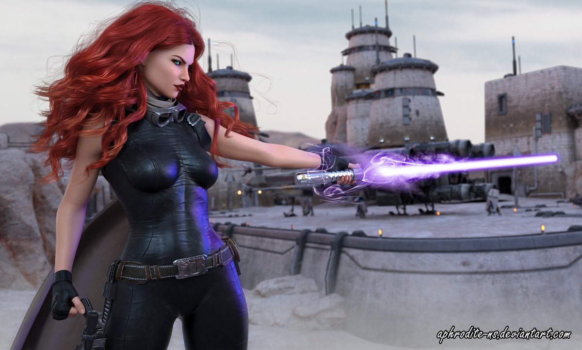 Mara Jade 

 #starwars #jedi #redhead #fanart #3d #daz3d #digitlart #skywalker
