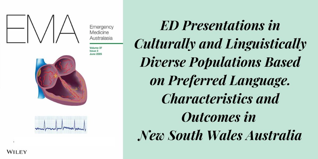 EMA Journal (@emajournal) on Twitter photo Characteristics and outcomes of patients presenting to ED from various cultural groups using preferred language spoken at home as a proxy marker of #CulturallyAndLinguisticallyDiversePopulations
doi.org/10.1111/1742-6…
<a href="/RPA_GLI/">RPA Green Light Institute</a> <a href="/mmdinh/">Michael Dinh</a> <a href="/WileyHealth/">Wiley Clinical Health</a> Characteristics and outcomes of patients presenting to ED from various cultural groups using preferred language spoken at home as a proxy marker of #CulturallyAndLinguisticallyDiversePopulations
doi.org/10.1111/1742-6…
<a href="/RPA_GLI/">RPA Green Light Institute</a> <a href="/mmdinh/">Michael Dinh</a> <a href="/WileyHealth/">Wiley Clinical Health</a>
