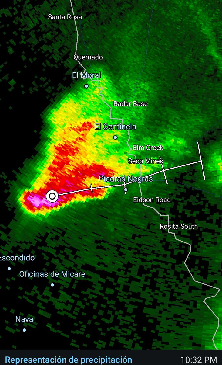 ATENTOS.
Piedras Negras
🚧 PENDIENTES se aproxima fuerte celda de tormenta en los próximos 10 min, podría generar lluvias fuertes, actividad eléctrica y caída de granizo, además de rachas fuertes de viento.

Atte Yassin Lerma