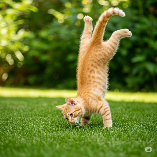 tora__1947's tweet photo. Googleが開発した人工知能 #Gemini に「幼い猫が逆立ちしているリアルな画像を作って下さい」とお願いして作ってもらった画像

「猫が逆立ちする絵を作って下さい」とお願いしたら「より良い画像になるよう、Gemini にリクエストしてみましょう」という回答があったので少し条件を追加してみた

＃猫 https://t.co/WGWWxCOKAa