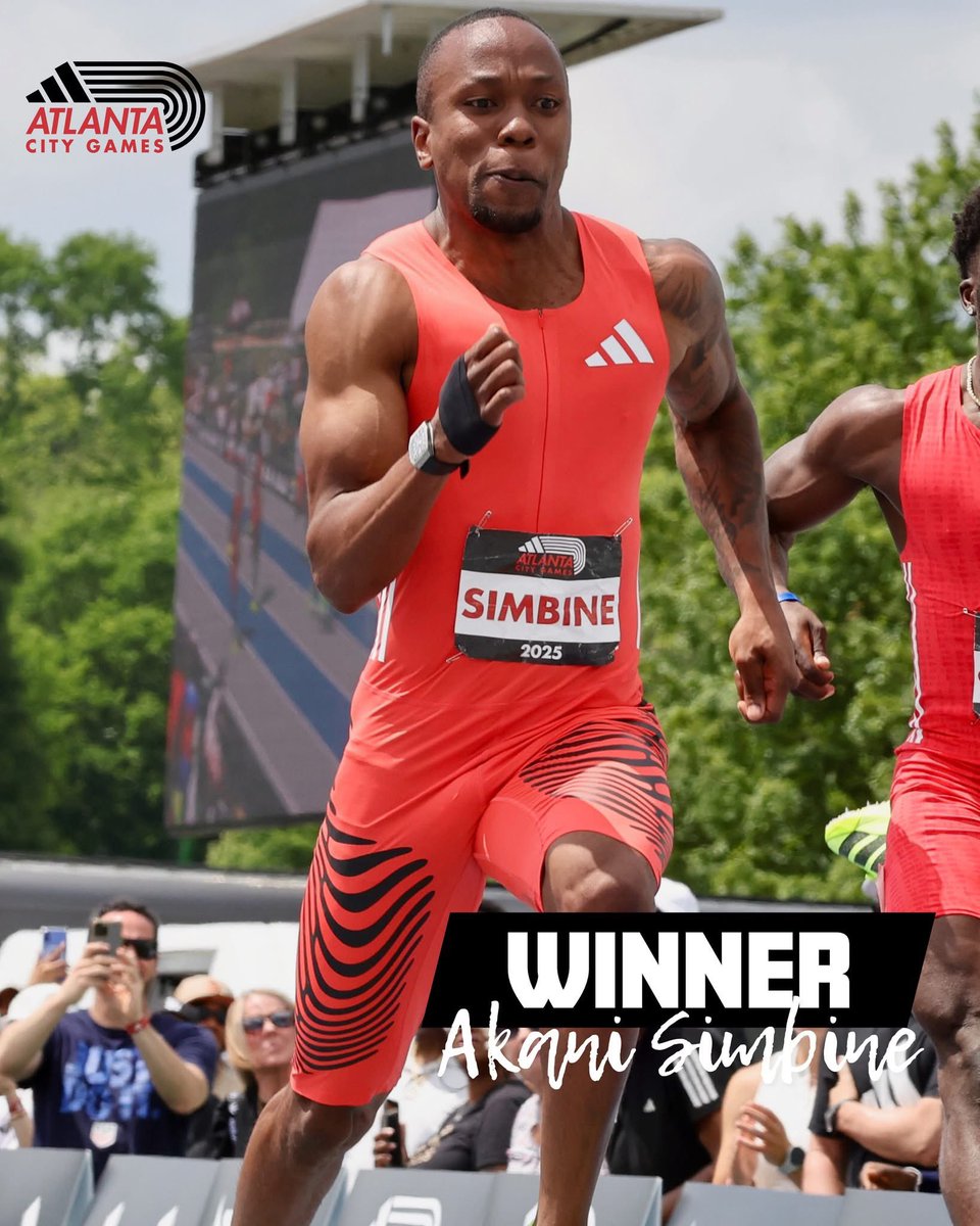 audas_vanschoor's tweet photo. FASTEST MAN IN 2025 🚀

SIMBINE GETS THE JOB DONE 😤

In the men’s 100m at adidas #ATLCityGames, Akani Simbine clocks a 9.86 on the straightaway 🔥

#trackandfield #Fast #athletics 🇿🇦 https://t.co/AUHKB6B5uw