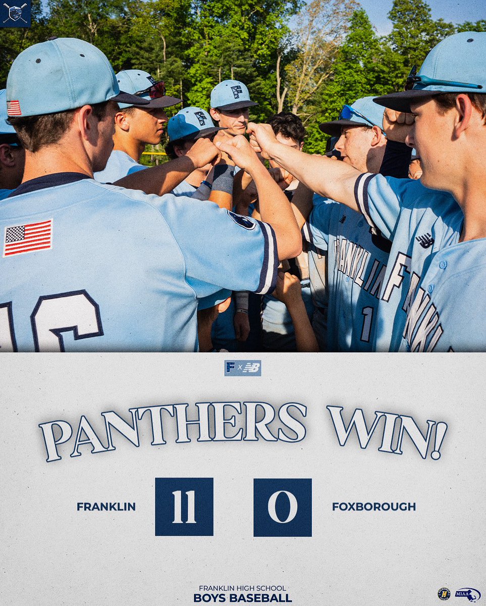 Closed the week out with a W ✅

Next up @ Milford 5/19 

<a href="/FHSSports/">FranklinAthletics</a> <a href="/FHSCoachZBrown/">Franklin High School Baseball, MA</a>