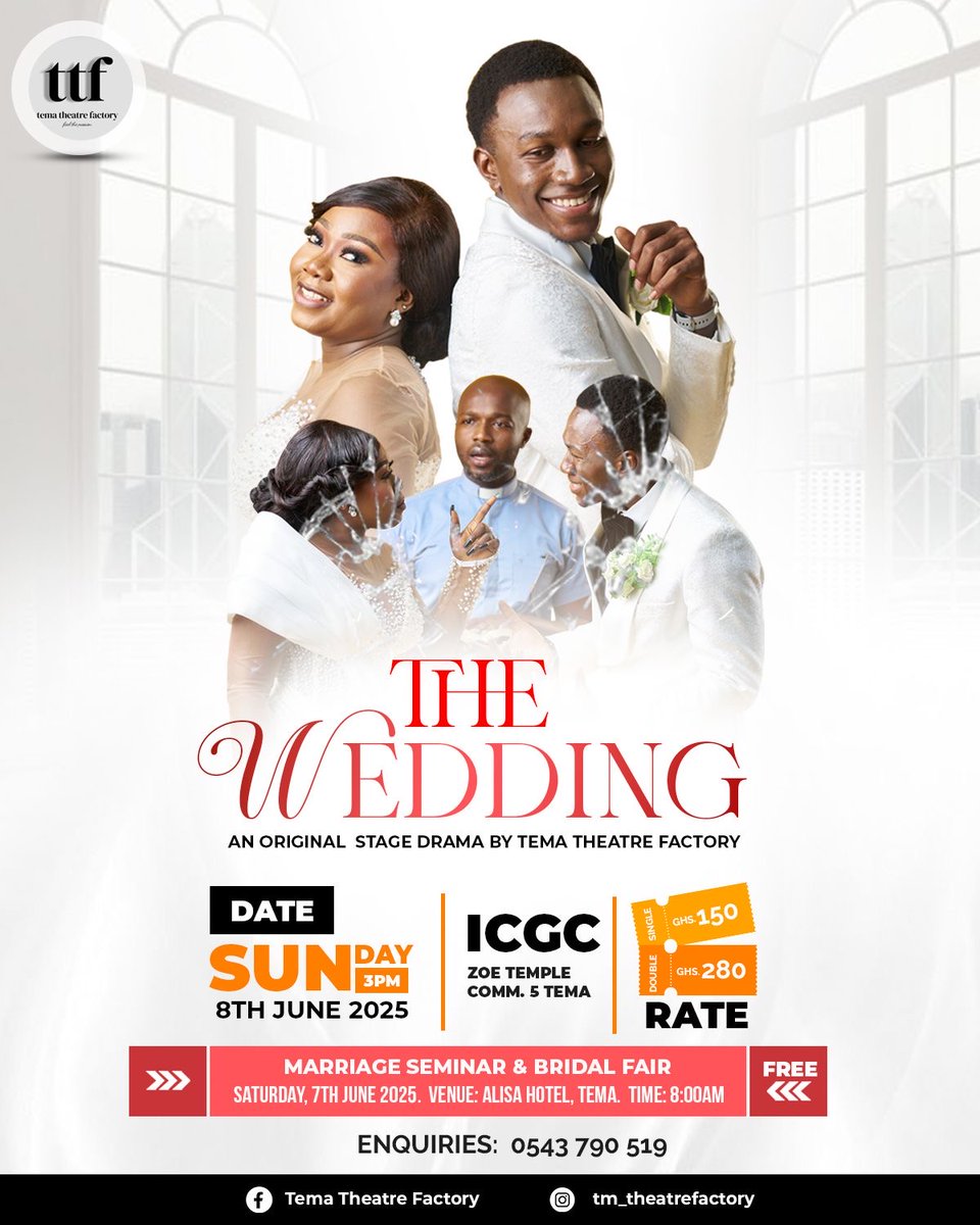 tematheatre's tweet photo. Just moments before their "I do," unexpected confessions and secrets surface, casting doubt on everything Bernard and Precious thought they knew about each other. Will their love survive the ultimate test at the altar? Register and reserve your ticket here:https://t.co/LMEo42FwCG https://t.co/Rn8ZsC2a6s