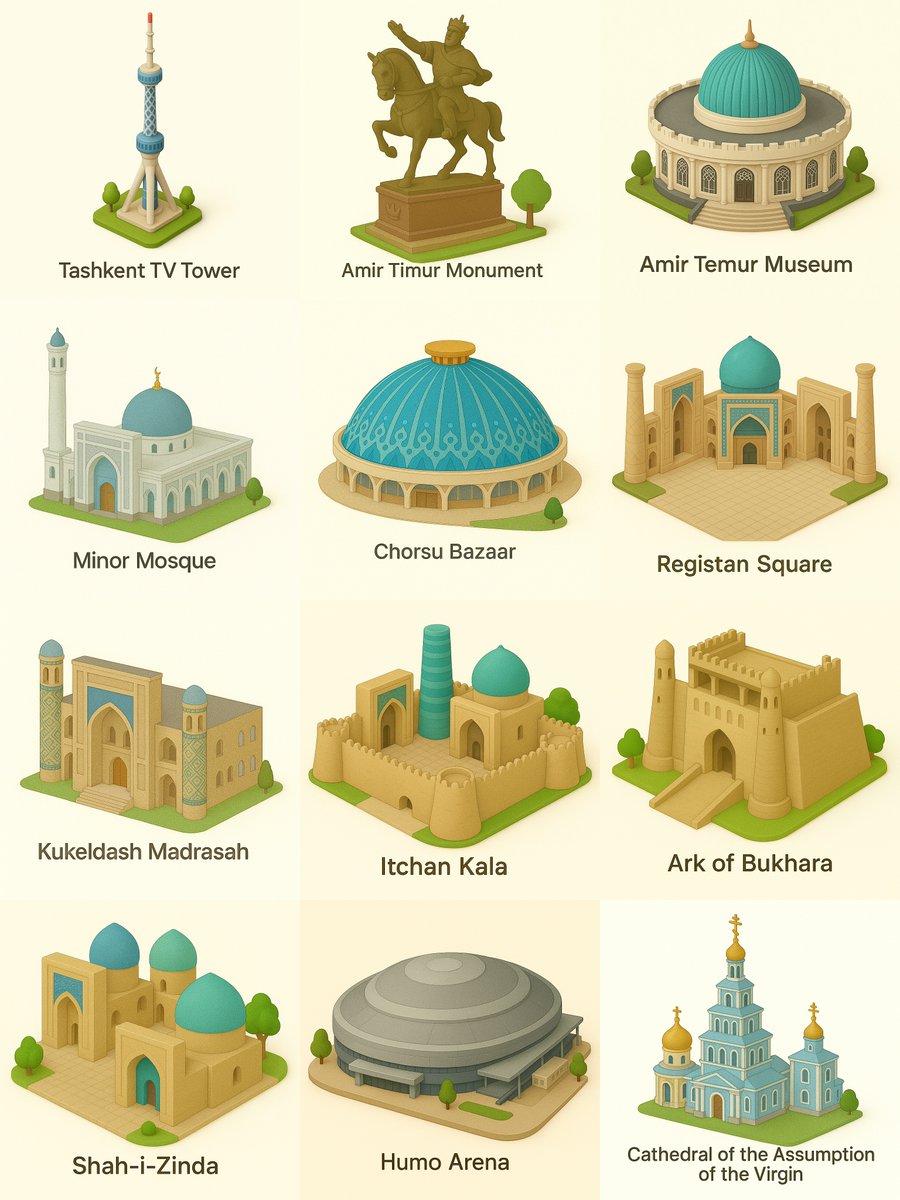 fardevio's tweet photo. Iconic buildings of Uzbekistan in the same style. Beautiful!

#Airbnb https://t.co/Y0e19jakl1