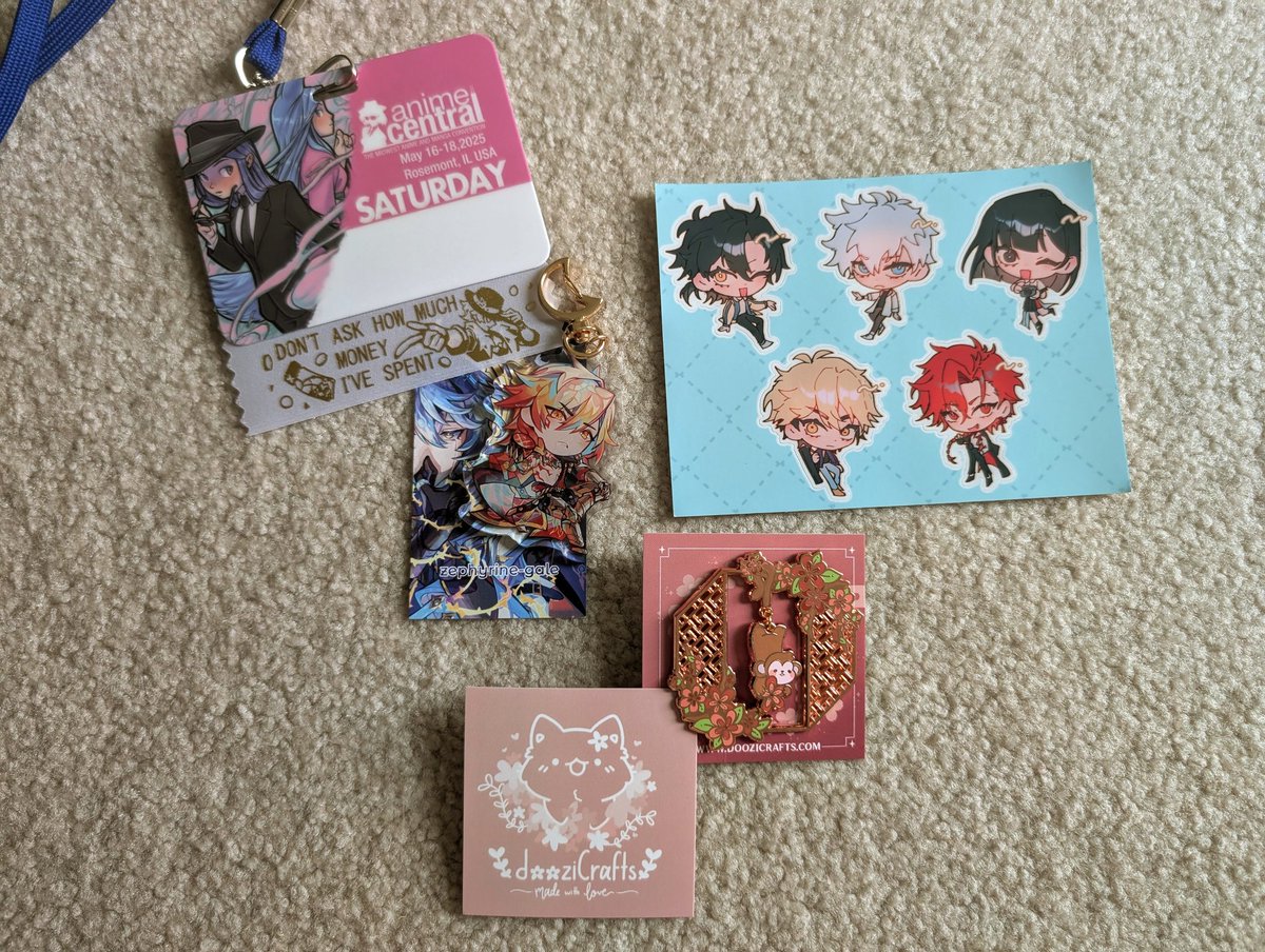 Acen haul this year! My goal for Vein Xia Fei merch and hsr merch was completed!
Artists: 
@/zephyrine_gale 
@/oastlv 
@/dooziCrafts