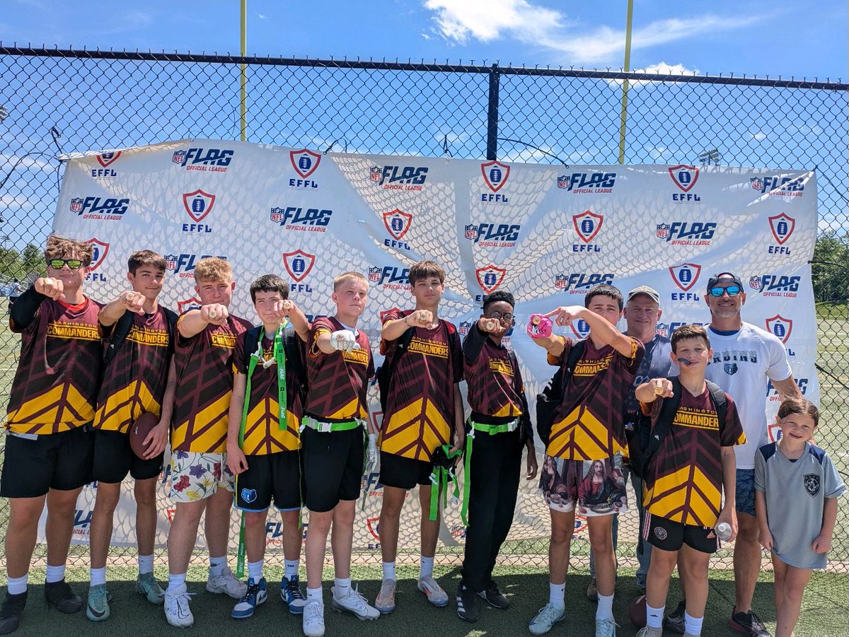 EtownFlag's tweet photo. CONGRATULATIONS to our Brown Division, 14U, Commanders! YOUR NFL FLAG SUPER BOWL V CHAMPIONS! https://t.co/mfvzsJ2eyG