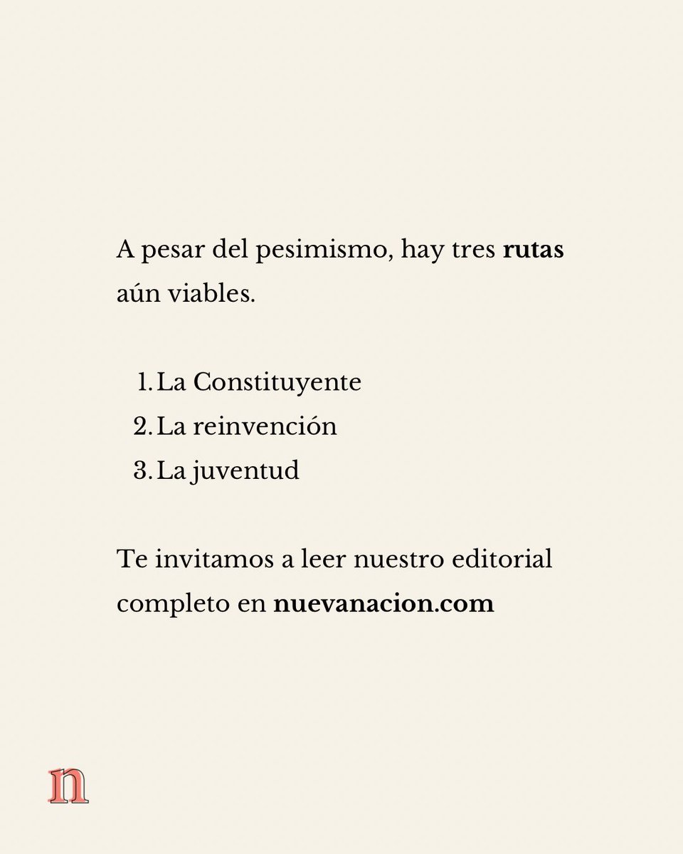 Lean nuestro más reciente editorial. 
El fin del status quo. 

nuevanacion.com/2025/05/17/per…
