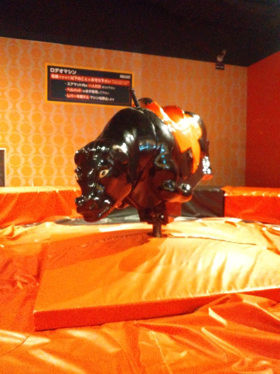 スポッチャ情報⭐️】 スポッチャでは、入場するとロデオの牛がお