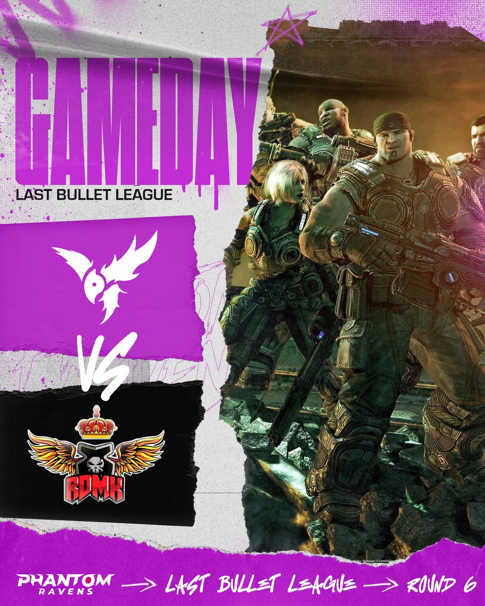 Phantom Ravens (@phantomravensof) on Twitter photo Hoy regresamos con un buen enfrentamiento en la liga <a href="/TeeGamingOrg/">Tee Gaming</a> #LastBulletLeague
Vs <a href="/TeamRDMK/">Team RDMK</a>
A las 7️⃣:0️⃣0️⃣ p.m hora mexico
Estamos listos y nuestro roster esta listo, mucha suerte gears
@Toticoolin
<a href="/AleatoriesT1/">Ajiezer Toledano</a>
<a href="/bhyreSA/">bnrye</a>
<a href="/NightlyK_/">Nightlyy</a>
<a href="/bestrqfer/">eric</a>
#RavensArmy
#GoPR Hoy regresamos con un buen enfrentamiento en la liga <a href="/TeeGamingOrg/">Tee Gaming</a> #LastBulletLeague
Vs <a href="/TeamRDMK/">Team RDMK</a>
A las 7️⃣:0️⃣0️⃣ p.m hora mexico
Estamos listos y nuestro roster esta listo, mucha suerte gears
@Toticoolin
<a href="/AleatoriesT1/">Ajiezer Toledano</a>
<a href="/bhyreSA/">bnrye</a>
<a href="/NightlyK_/">Nightlyy</a>
<a href="/bestrqfer/">eric</a>
#RavensArmy
#GoPR