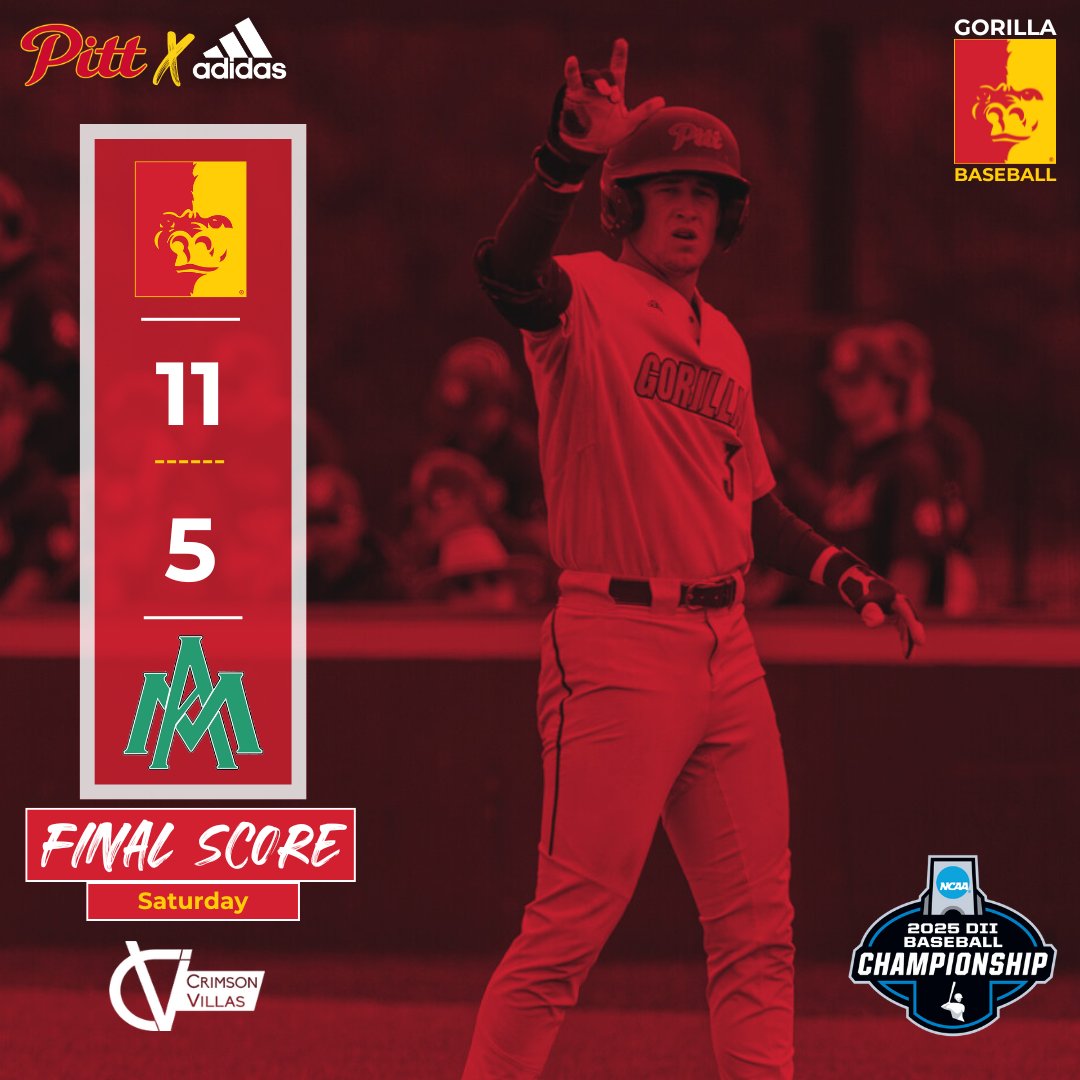 GORILLAS WIN‼️

Pitt State tops Arkansas-Monticello 11-5 Saturday in the NCAA Central Regional Tournament 🦍⚾

The Gorillas have won two NCAA tournament games for the first time in program history.
