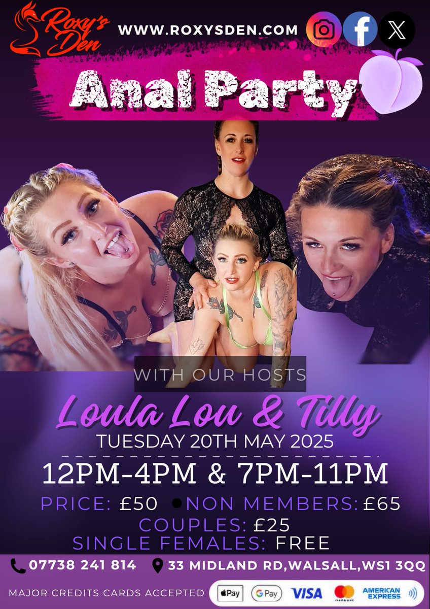 Lustful Ladies and Events (@ladies_lustful) on Twitter photo ANAL……. 🍑
Tuesday 20th May
12-4pm
7-11pm
<a href="/TillyJacksonxxx/">TILLY JACKSON aka sub nurse tilly</a>
<a href="/loulalouxxx/">loulalouxxx</a>
<a href="/roxysden/">Roxy's Den</a> <a href="/ThomPeeping/">Peeping Thom</a> <a href="/splatbukkake/">Splatbukkake.xxx</a> ANAL……. 🍑
Tuesday 20th May
12-4pm
7-11pm
<a href="/TillyJacksonxxx/">TILLY JACKSON aka sub nurse tilly</a>
<a href="/loulalouxxx/">loulalouxxx</a>
<a href="/roxysden/">Roxy's Den</a> <a href="/ThomPeeping/">Peeping Thom</a> <a href="/splatbukkake/">Splatbukkake.xxx</a>